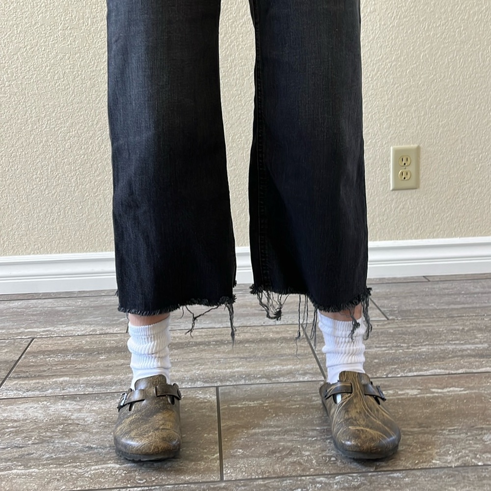 BDG Urban Outfitters Black distressed Flared cropped high waisted denim Jeans - Picture 4 of 7